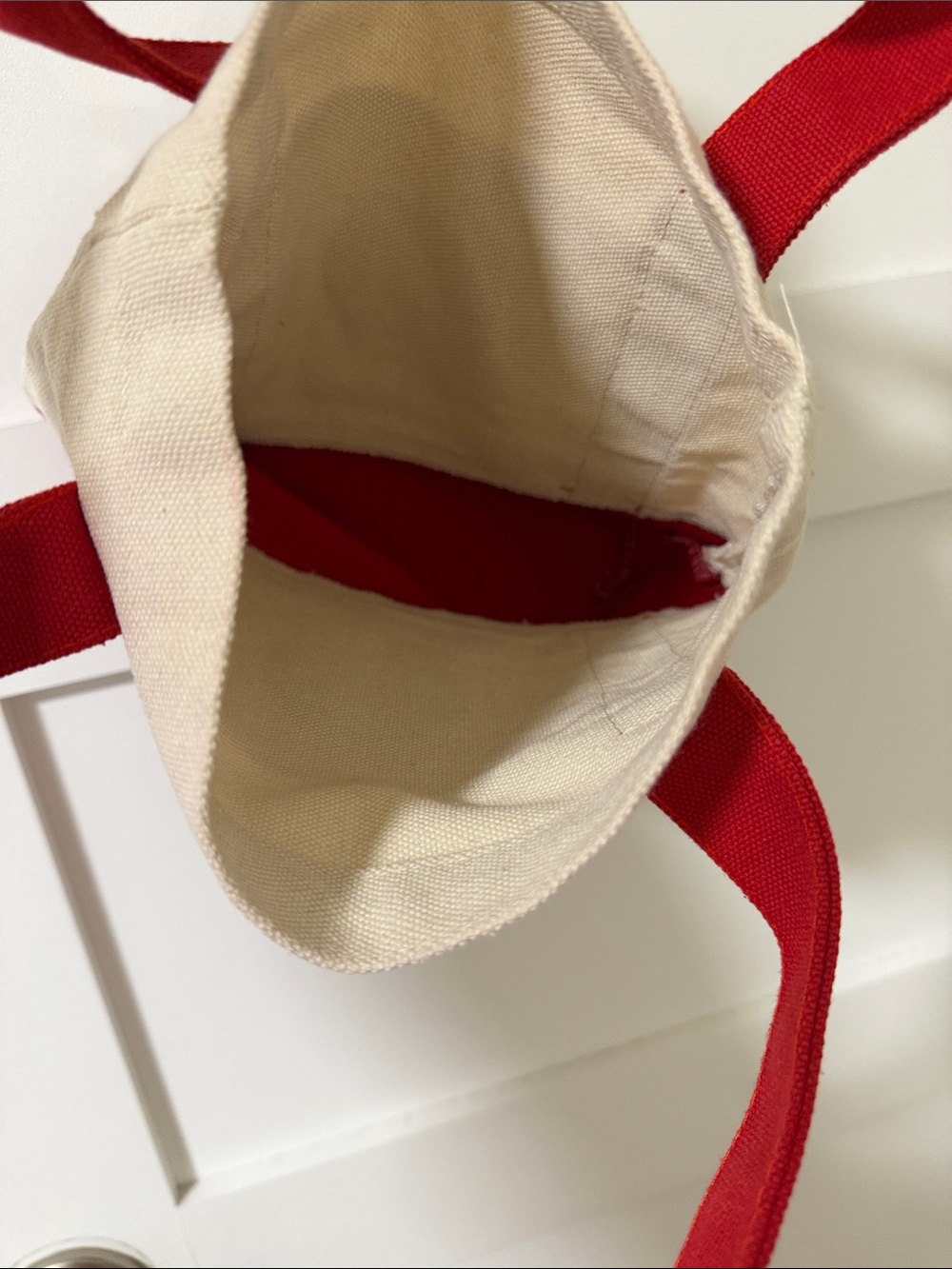 99 Ranch Market Canvas Tote Bag - Red and Cream RARE Double outside pkt - Picture 4 of 4